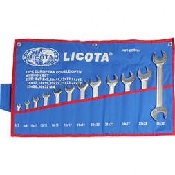 Набор ключей рожковых 12пред (6-32мм) в скрутке LICOTA