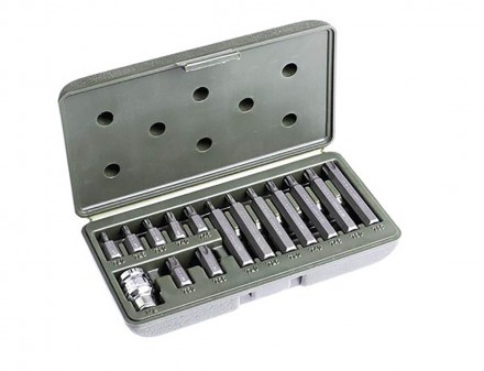 Набор вставок TORX 3/8&quot;, L=30/75мм, адаптеры  F1/2&quot;xM3/8&quot;, 15 предметов, BM