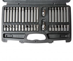 Набор бит TORX, HEX, SPLINE адаптер 3/8&quot;, 1/2&quot;, 40пред, кейс JTC