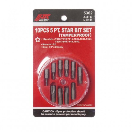 Набор вставок TORX 1/4&quot; TS08-TS50 5-гранных, 10 предметов, бокс