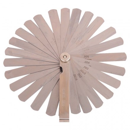 Набор щупов прямых 0,04-0,63мм; 0,0015&quot;-0,025&quot; 26 лезвий, AV Steel