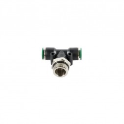 Цанговый фитинг Т-тройник M1/2&quot; 10мм, с уплотн., пластм. корпус