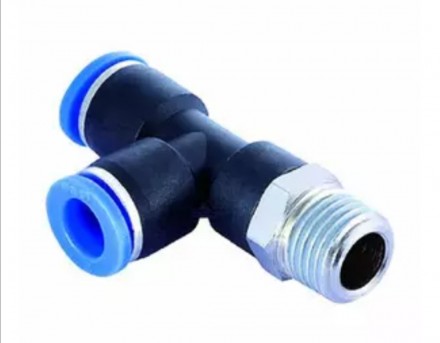 Цанговый фитинг Т-тройник M1/2&quot; 10мм, с уплотн., пластм. корпус