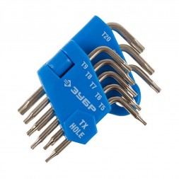 Ключи TORX имбусовые для точных работ с отверстием, 8шт,Т5-Т20 ЗУБР МИНИ