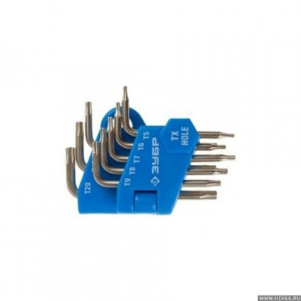 Ключи TORX имбусовые для точных работ с отверстием, 8шт,Т5-Т20 ЗУБР МИНИ