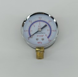 Манометр для насоса 0-6 кгс/см2, нижний вход 1/4&quot;, резьба, D=60мм