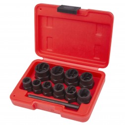 Набор головок-экстракторов высоких 9-19мм, 10 предметов +выколотка, AV Steel