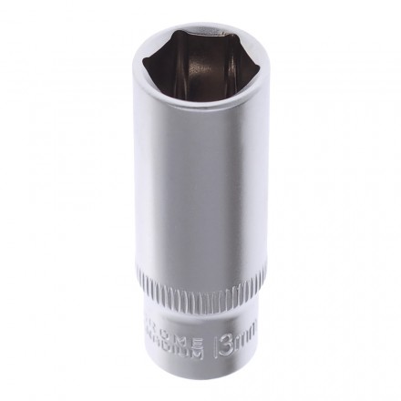 Головка торцевая 1/4&quot; 13мм 6-гранная удлиненная, AV Steel