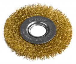 Крацовка-щетка дисковая для УШМ, d=100мм (шт), стальная проволока 0,3мм, STAYER
