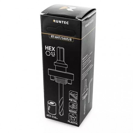 Адаптер для биметал-х коронок RUNTEC 32-210мм, HEX 11мм-UNF 5/8&quot;