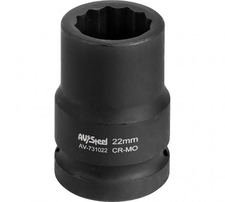 Головка ударная 3/4&quot;, 12-гран., 22мм , AV Steel