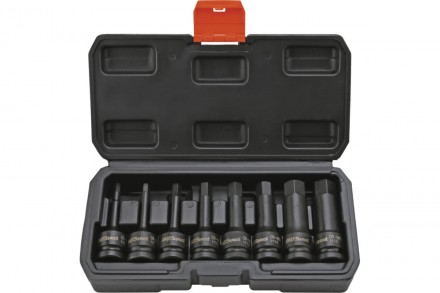 Набор головок 1/2&quot; HEX H6-H19 ударные L=78мм 8 предм., AV Steel