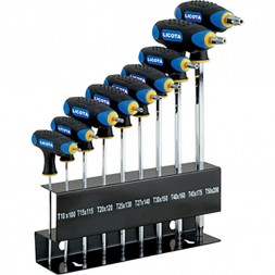 Набор кл TORX с отв Т-обр с пласт рукоят,подставка,LICOTA
