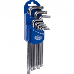 Ключи TORX имбусовые длинные Т10-Т50, 9 пред, LICOTA