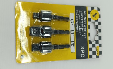 Набор адаптеров для шуруповерта, шарнирные, 1/4&quot;, 3/8&quot;, 1/2&quot;