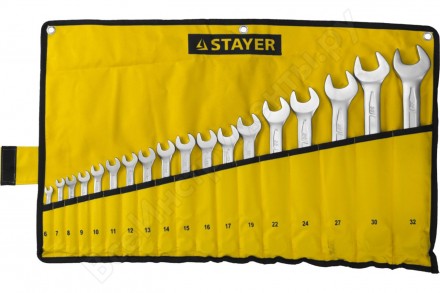 Набор комбинированных ключей 6-32мм,18пр STAYER &quot;PROFI&quot;
