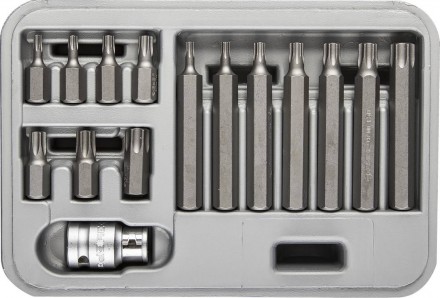 Набор бит TORX &quot;ЭКСПЕРТ&quot; 15 предметов, пластиковый бокс, ЗУБР