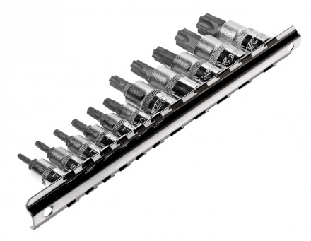 Набор гол TORX 1/4-3/8&quot; Т10Н-Т60Н с отверстием, 11шт., JTC