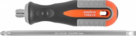 Отвертка стержневая двусторонняя &quot;ROUND GRIP&quot; PH2, SL6*150мм, OMBRA