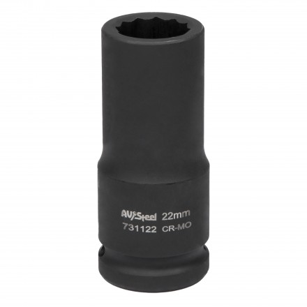 Головка ударная 3/4&quot;, 12-гран., 30мм удлиненная, AV Steel