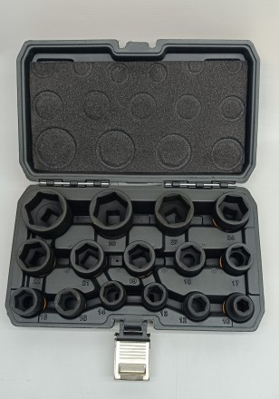 Набор ударных головок RUNTEC 15 предметов 1/2&quot;, 10-32мм, CrMo