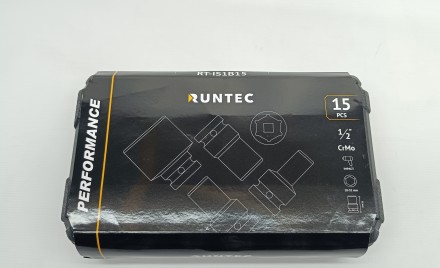 Набор ударных головок RUNTEC 15 предметов 1/2&quot;, 10-32мм, CrMo