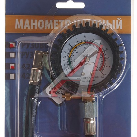 Манометр 12 bar для ножного насоса, М11х1.0, TOP AUTO