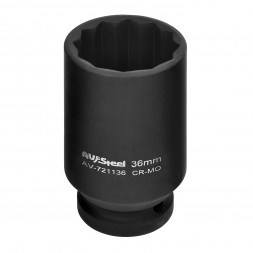 Головка ударная 1/2&quot; 12-гр. 36мм удлиненная, AV Steel
