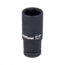 Головка ударная 1/2&quot; 6-гр. 24мм удлиненная, AV Steel