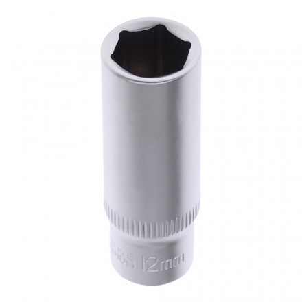 Головка торцевая 1/4&quot; 12мм 6-гранная удлиненная, AV Steel